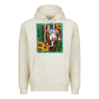 Oatmeal Heather Western Christmas Cow Premium Hoodie - RanaPortraitStore