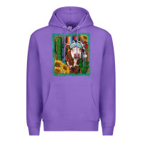 Purple Western Christmas Cow Premium Hoodie - RanaPortraitStore