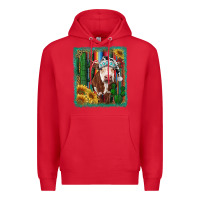 Red Western Christmas Cow Premium Hoodie - RanaPortraitStore
