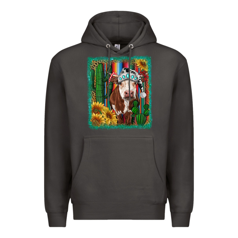 Western Christmas Cow Premium Hoodie by RanaPortraitStore | Teevron