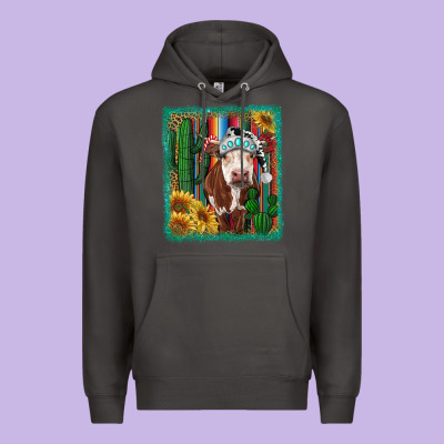 Premium Hoodie Western Christmas Cow