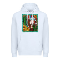 White Western Christmas Cow Premium Hoodie - RanaPortraitStore