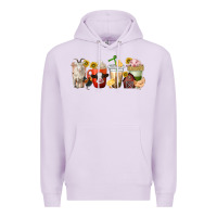 Lilac farm animals coffee cups Premium Hoodie - texasbilliewilder