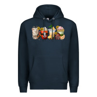 Navy farm animals coffee cups Premium Hoodie - texasbilliewilder