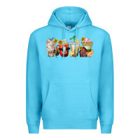 Ocean Blue farm animals coffee cups Premium Hoodie - texasbilliewilder