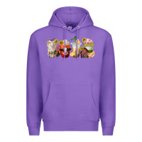 Purple farm animals coffee cups Premium Hoodie - texasbilliewilder