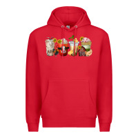 Red farm animals coffee cups Premium Hoodie - texasbilliewilder