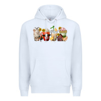 White farm animals coffee cups Premium Hoodie - texasbilliewilder