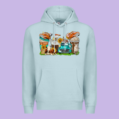 Premium Hoodie farm truck coffee cups