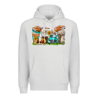 Dove Grey farm truck coffee cups Premium Hoodie - texasbilliewilder
