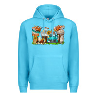 Ocean Blue farm truck coffee cups Premium Hoodie - texasbilliewilder