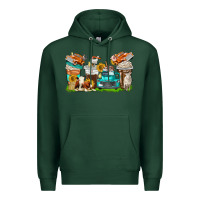 Sports Green farm truck coffee cups Premium Hoodie - texasbilliewilder