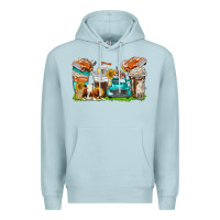 Blue Mist farm truck coffee cups Premium Hoodie - texasbilliewilder