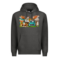 Charcoal Heather farm truck coffee cups Premium Hoodie - texasbilliewilder