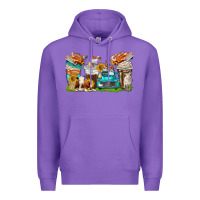 Purple farm truck coffee cups Premium Hoodie - texasbilliewilder