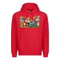Red farm truck coffee cups Premium Hoodie - texasbilliewilder