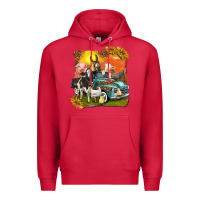 Cardinal farm truck with farm animals Premium Hoodie - texasbilliewilder