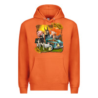 Carrot farm truck with farm animals Premium Hoodie - texasbilliewilder