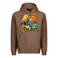 Chestnut farm truck with farm animals Premium Hoodie - texasbilliewilder