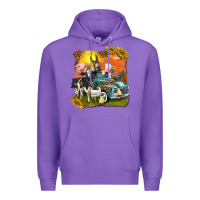 Purple farm truck with farm animals Premium Hoodie - texasbilliewilder