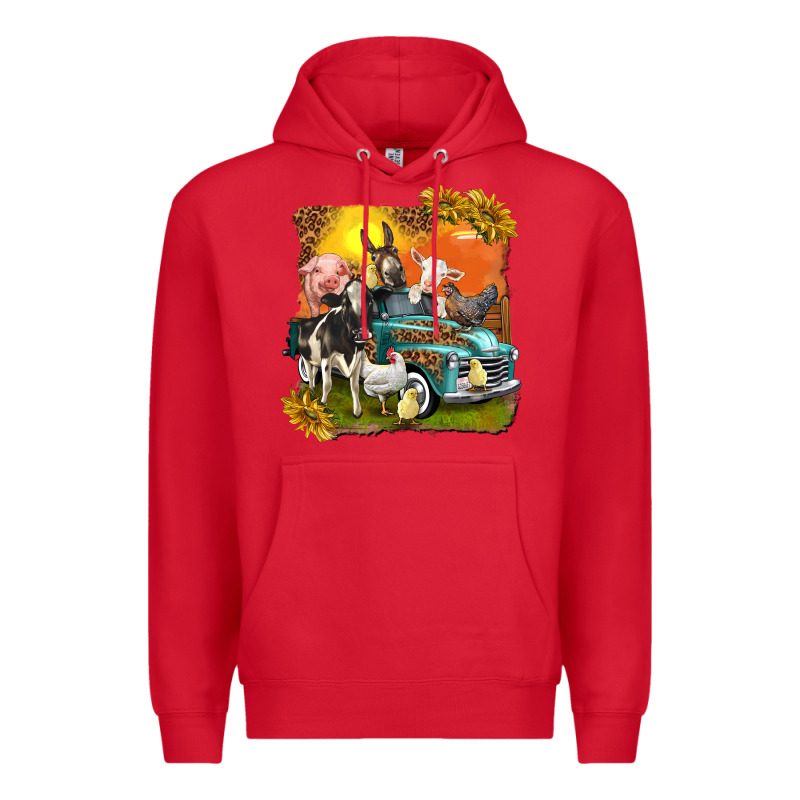Farm Truck With Farm Animals Premium Hoodie by texasbilliewilder | Teevron