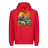 Red farm truck with farm animals Premium Hoodie - texasbilliewilder