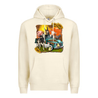 Sandshell farm truck with farm animals Premium Hoodie - texasbilliewilder