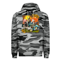 Slate Camo farm truck with farm animals Premium Hoodie - texasbilliewilder