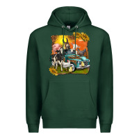 Sports Green farm truck with farm animals Premium Hoodie - texasbilliewilder