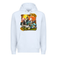 White farm truck with farm animals Premium Hoodie - texasbilliewilder