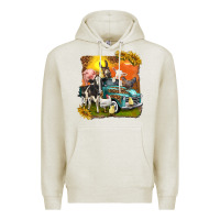 Oatmeal Heather farm truck with farm animals Premium Hoodie - texasbilliewilder