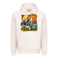 Pale Pink farm truck with farm animals Premium Hoodie - texasbilliewilder