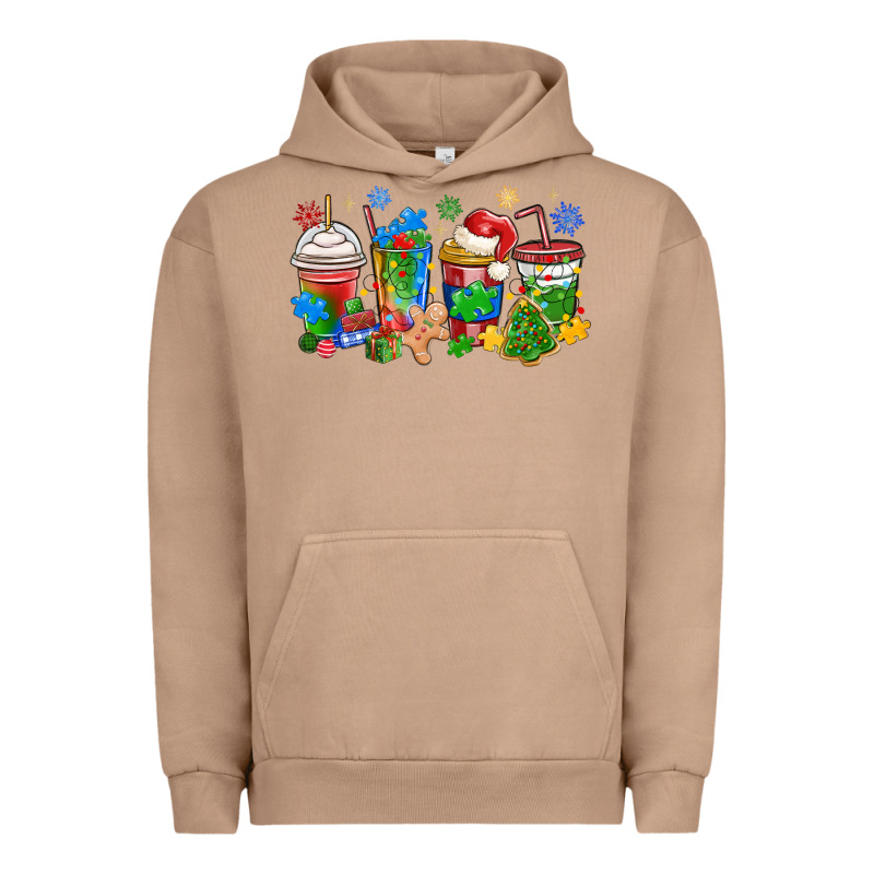 Autism Awareness Christmas Coffee Urban Hoodie by MaliasSmallBusiness | Teevron