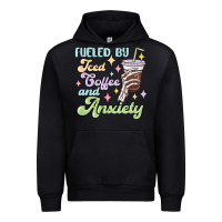 Black fueled by iced coffee and anxiety Urban Hoodie - MaliasSmallBusiness
