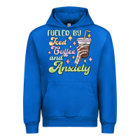 Cobalt fueled by iced coffee and anxiety Urban Hoodie - MaliasSmallBusiness