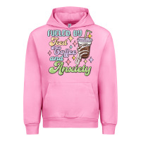 Fuchsia Pink fueled by iced coffee and anxiety Urban Hoodie - MaliasSmallBusiness