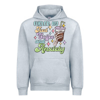 Heather Grey fueled by iced coffee and anxiety Urban Hoodie - MaliasSmallBusiness