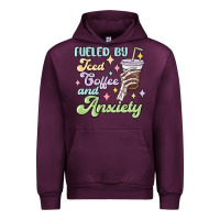 Mauve Wine fueled by iced coffee and anxiety Urban Hoodie - MaliasSmallBusiness