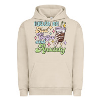 Pigment French Oak fueled by iced coffee and anxiety Urban Hoodie - MaliasSmallBusiness