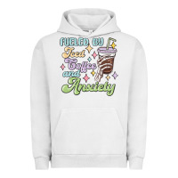 Pigment Lunar Rock fueled by iced coffee and anxiety Urban Hoodie - MaliasSmallBusiness