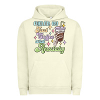 Pigment Pistachio fueled by iced coffee and anxiety Urban Hoodie - MaliasSmallBusiness