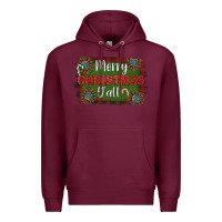 Burgundy Merry Christmas Y'all Premium Hoodie - RanaPortraitStore