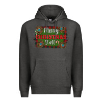 Charcoal Heather Merry Christmas Y'all Premium Hoodie - RanaPortraitStore