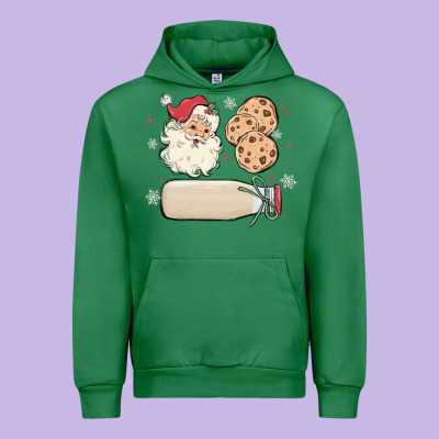 Urban Hoodie custom milk and cookies with santa