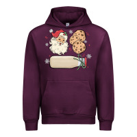 Mauve Wine custom milk and cookies with santa Urban Hoodie - MaliasSmallBusiness