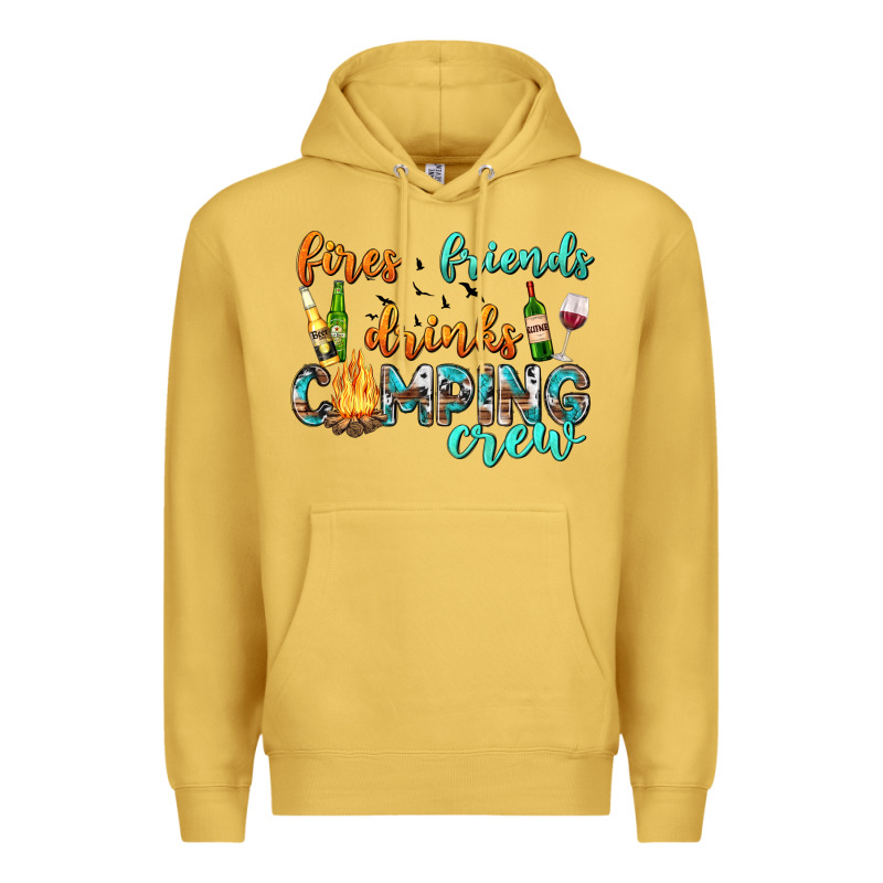 Fires Friends Drinks Camping Crew Premium Hoodie by texasbilliewilder | Teevron