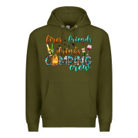 Army Green fires friends drinks camping crew Premium Hoodie - texasbilliewilder