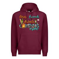 Burgundy fires friends drinks camping crew Premium Hoodie - texasbilliewilder