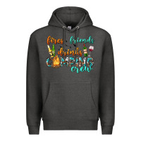 Charcoal Heather fires friends drinks camping crew Premium Hoodie - texasbilliewilder