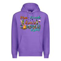 Purple fires friends drinks camping crew Premium Hoodie - texasbilliewilder